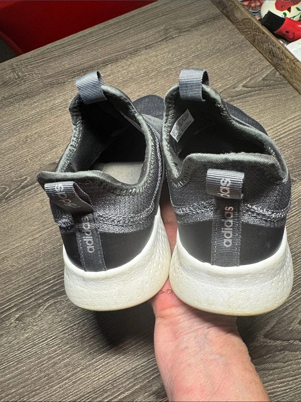 adidas Slip-On Athletic Sneakers in Black and White